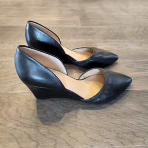 Black Leather Wedges 8.5